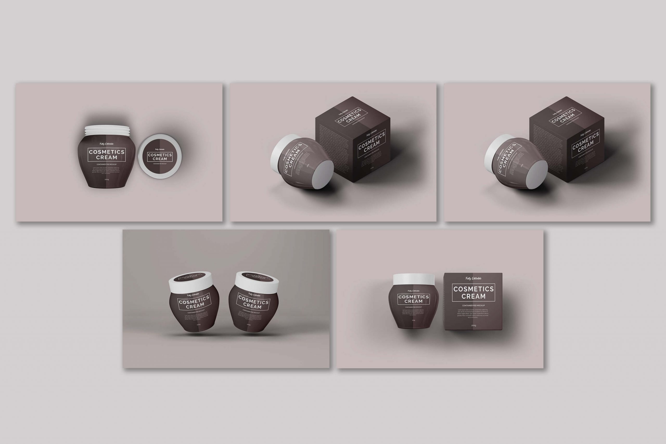 Free Cosmetics Cream Container Mockup 