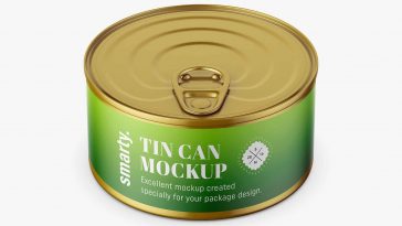 Free Fish Tin Can Mockup PSD