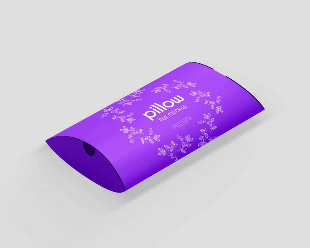 Free Paper Pillow Gift Box Mockup PSD Set 02