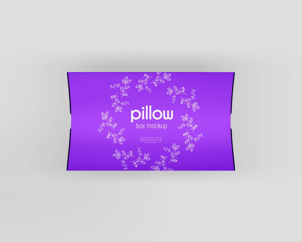 Free Paper Pillow Gift Box Mockup PSD Set 03