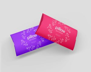 Free Paper Pillow Gift Box Mockup PSD Set