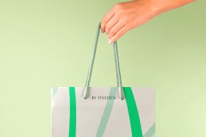 Hand Holding Paper Bag Psd Mockup