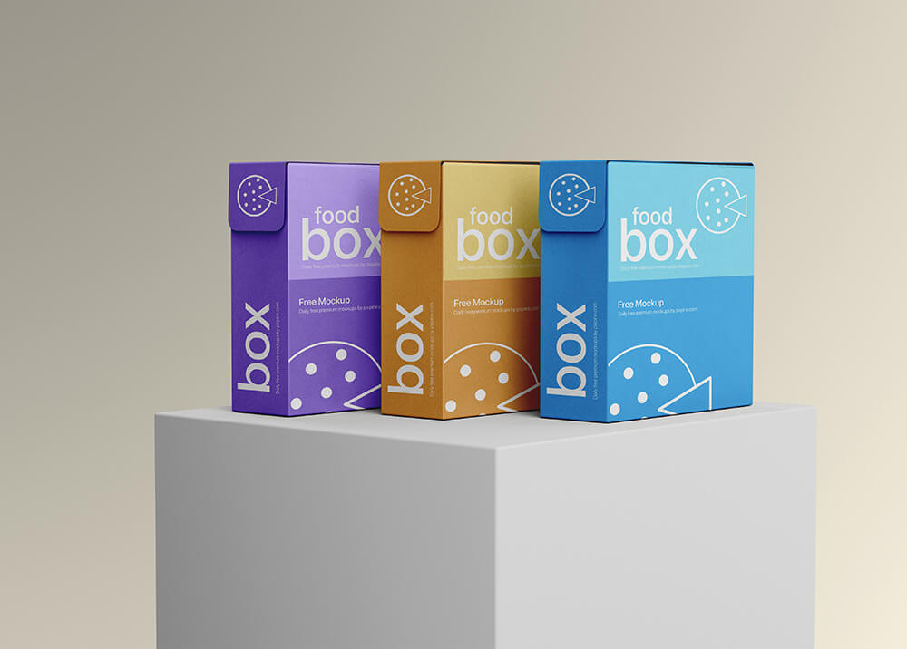 free food packaging box mockup 1