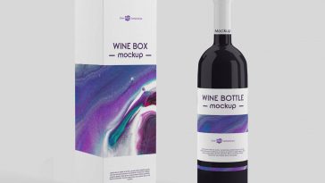 Four Mockups of Modern Wine Bottle Packaging