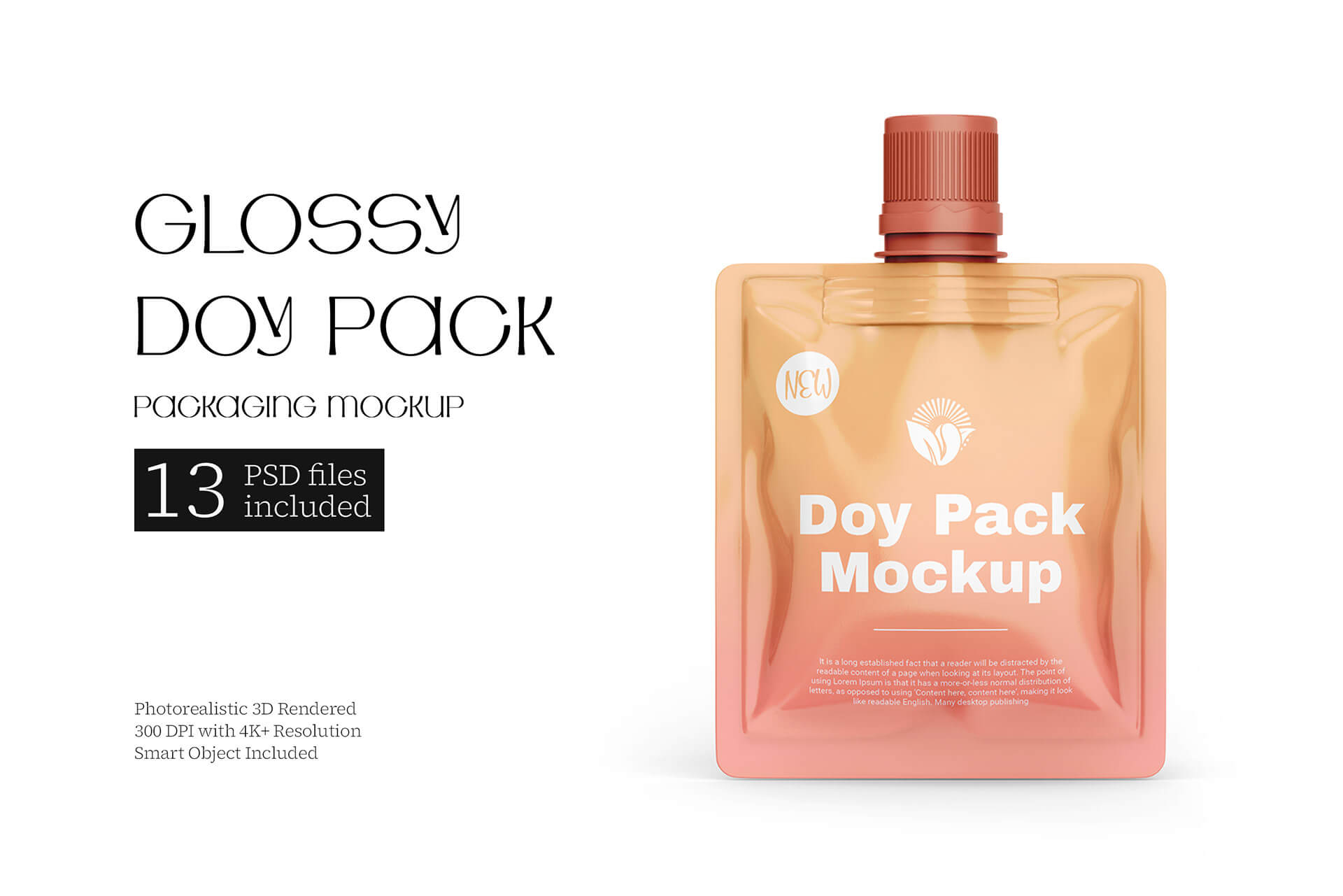 Free Glossy Doy Pack Pouch Packaging Mockup