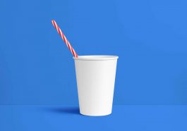 Free Paper Cup Mockup With Straw - Package Mockup