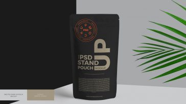 Front View of a Stand-Up Foil Pouch Mockup