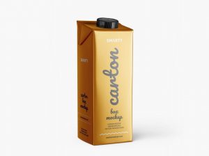 Metallic coated Carton Juice Mockup for free