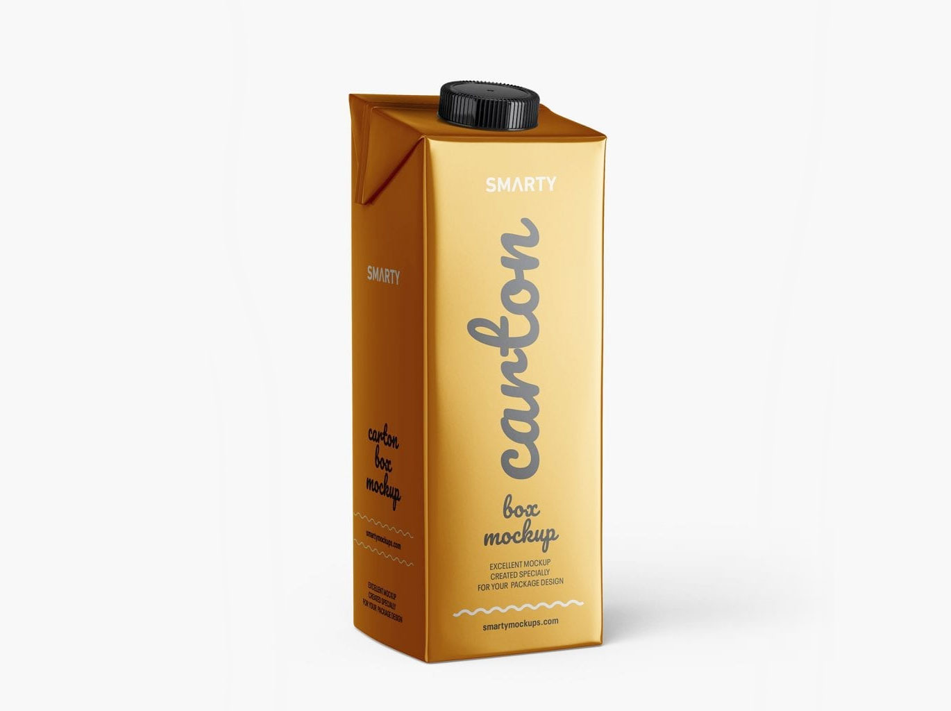 Metallic coated Carton Juice Mockup for free