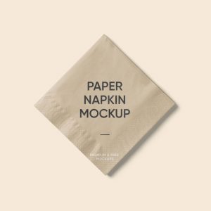 Top View of a Folded Paper Napkin Mockup