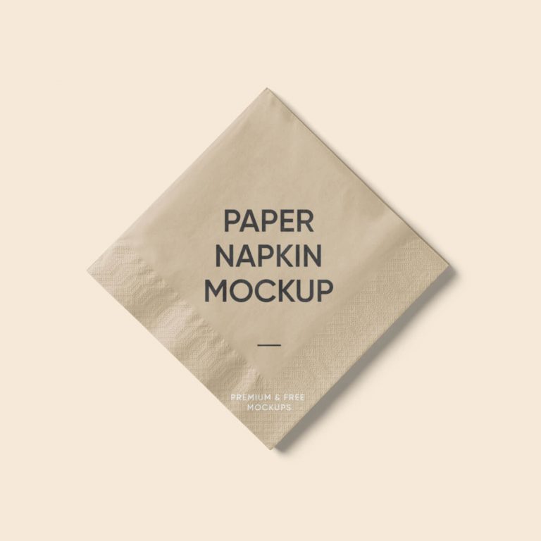 Top View of a Folded Paper Napkin Mockup