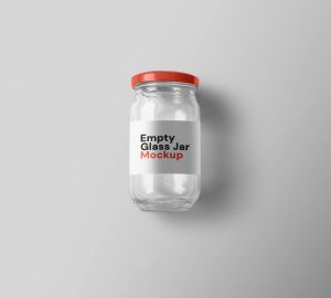 empty glass jar mockup template
