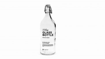 front view minimalistic glass bottle with swing cap mockup