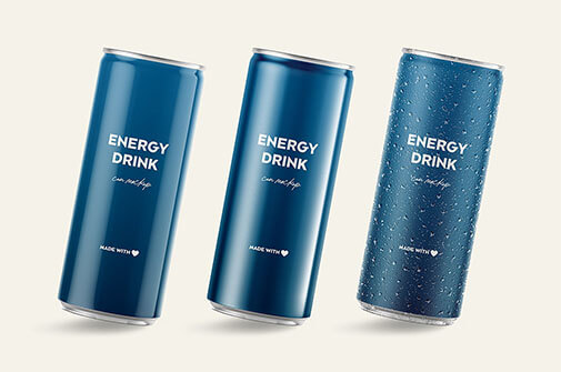 Free Soda Can Energy Drink Mockup PSD