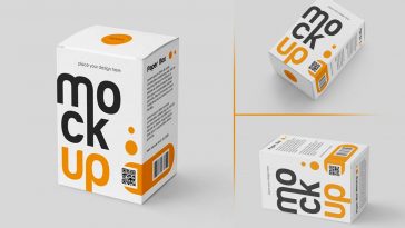 5 Free Product Packaging Paper Box Mockups PSD set