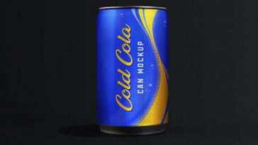 Free Beverage Tin Can Mockup PSD