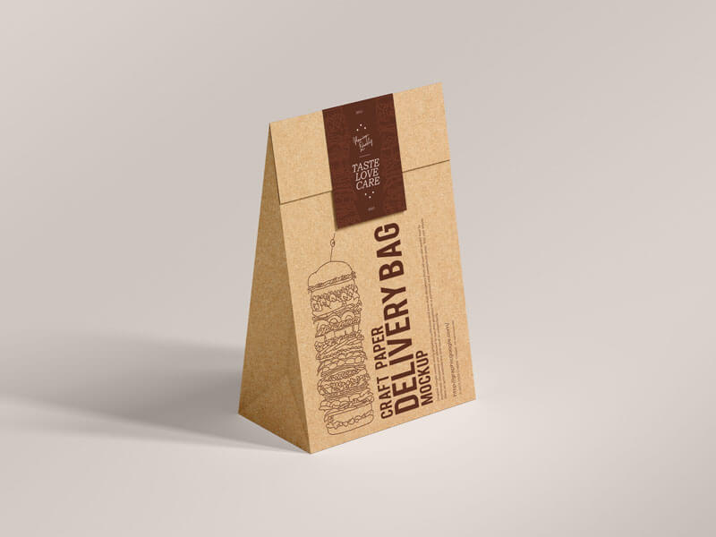 Free Craft Paper Delivery Bag Mockup1