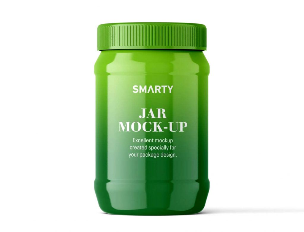 Free Glossy Plastic Jar Bottle Mockup Package Mockup