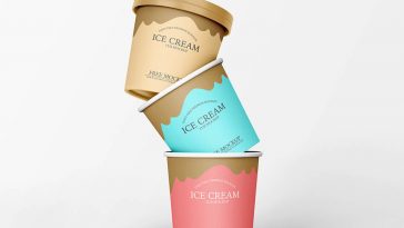 Free Ice Cream Paper Tub Mockup 1