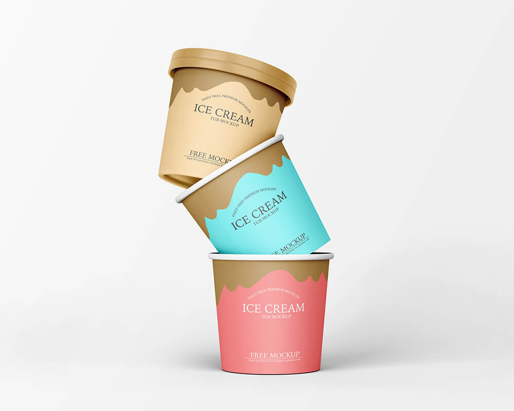 Free Ice Cream Paper Tub Mockup 1
