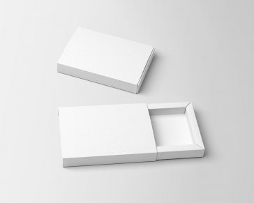 Open Drawer Sliding Kraft Paper Box Mockup - Free Package Mockups