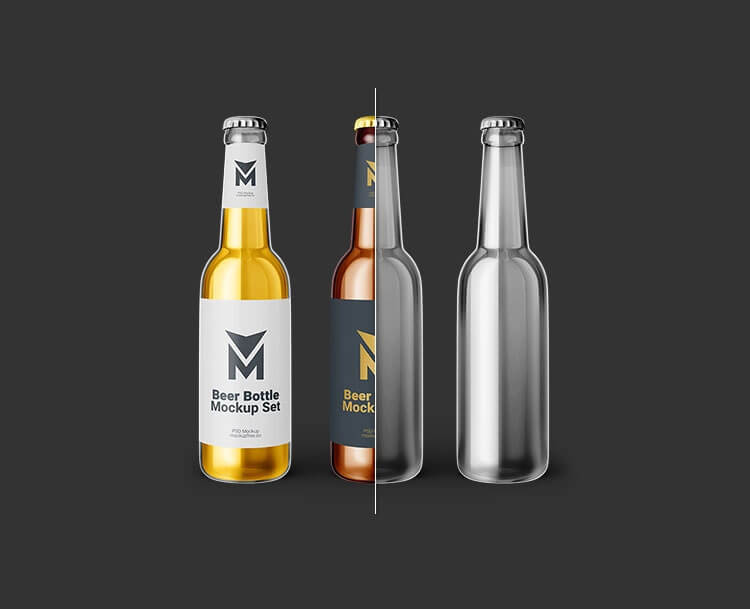 Free Malt Vinegar Bottle Mockup PSD Set3