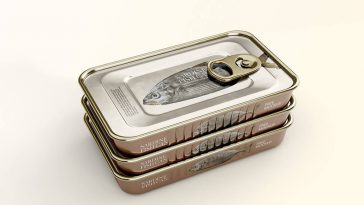Free Sardine Fish Can Mockup
