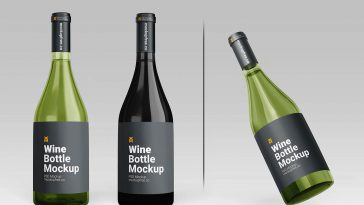 Free Wine Bottle Mockups set