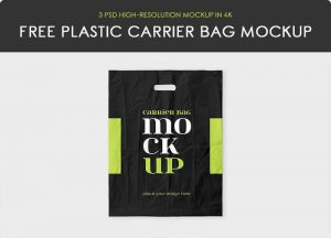 Free Wrinkled Plastic Carrier Bag Mockup PSD Set