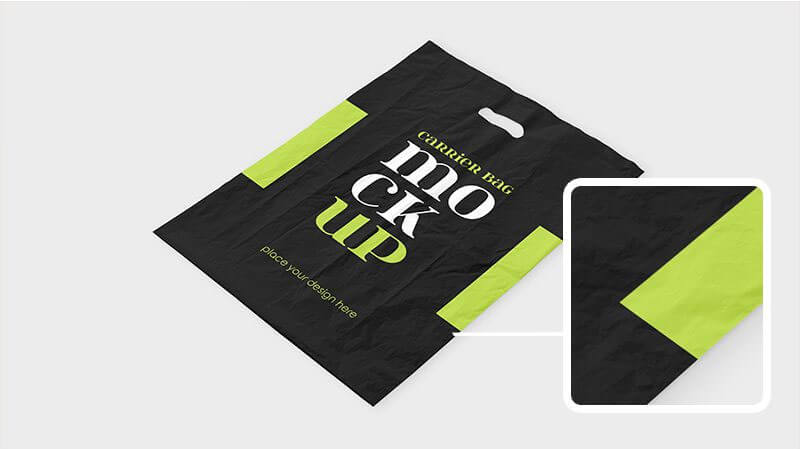 Free Wrinkled Plastic Carrier Bag Mockup PSD Set2