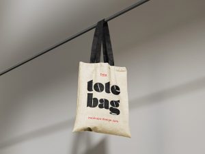 Free Hanging Tote Bag Mockup 1