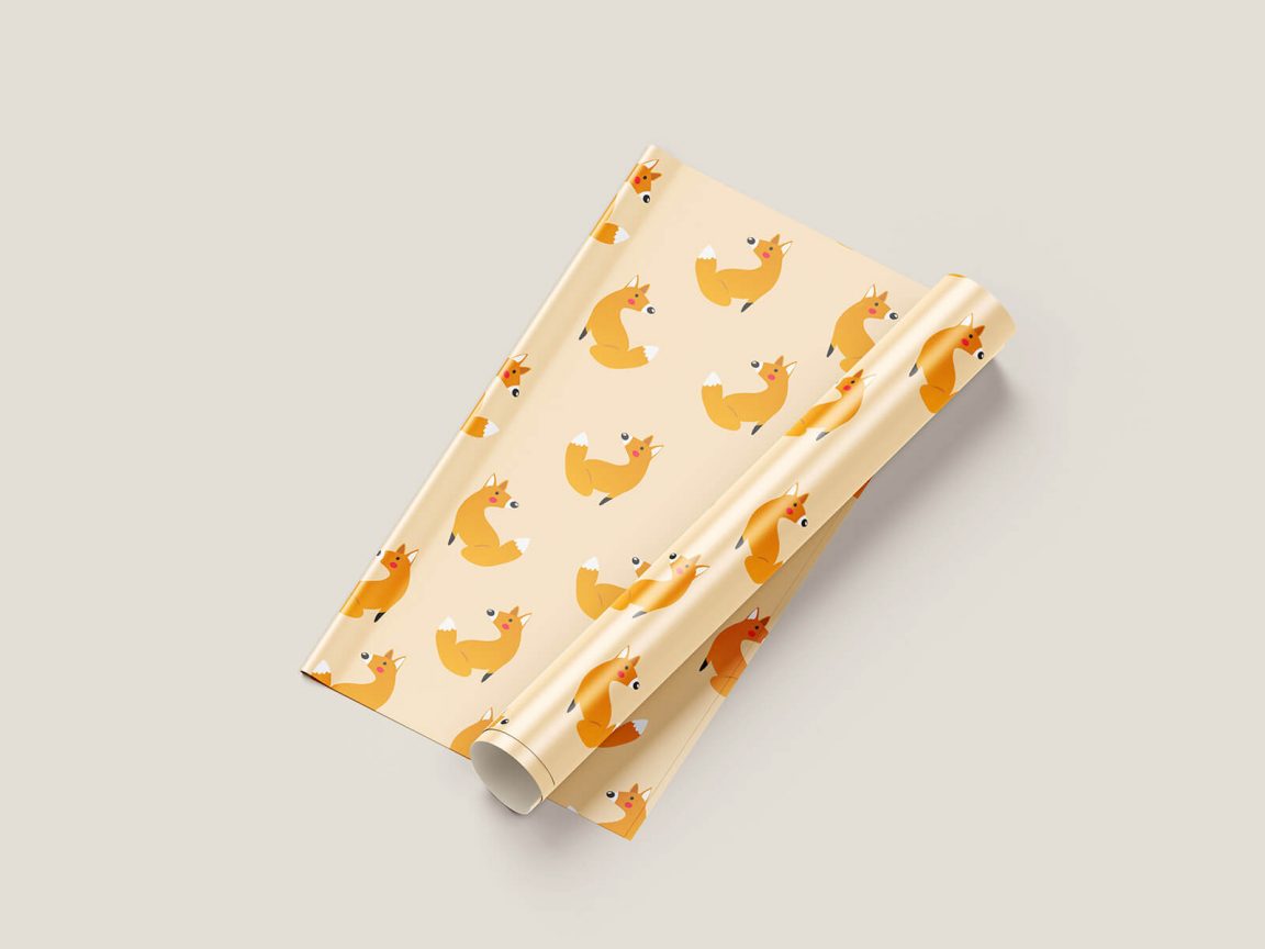 Gift Wrapping Paper Mockup 5 set Free Package Mockups