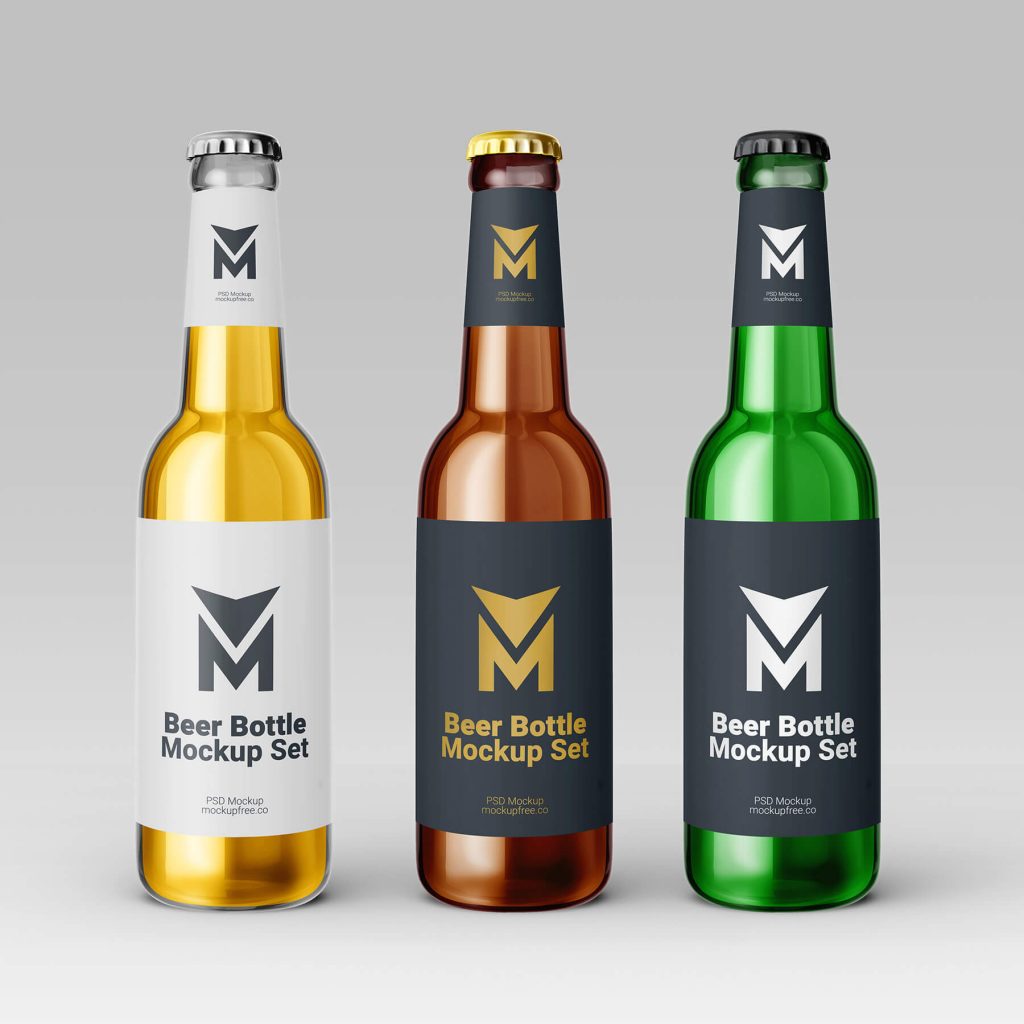 Free Malt Vinegar Bottle Mockups set Free Package Mockups