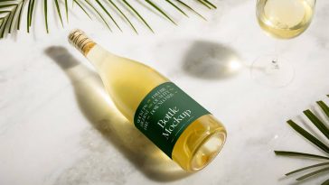 Champagne Bottle PSD Mockup