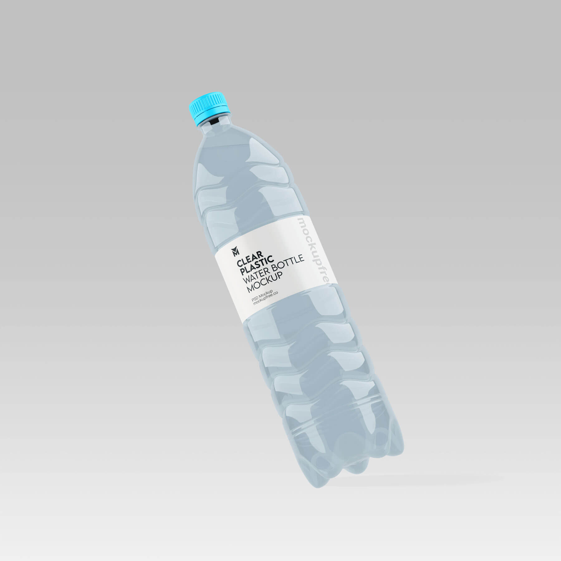 Clear Plastic Water Bottle Mockup 03