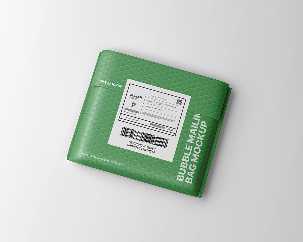 Free Bubble Mailing Bag Mockup 1