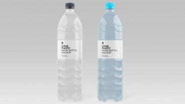 Free Clear Plastic Water Bottle Mockups set