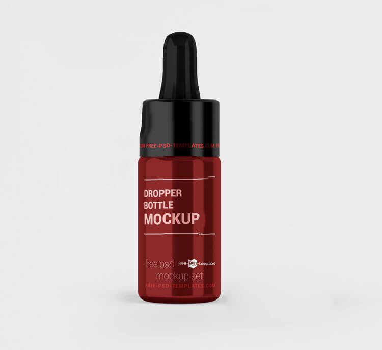 Free Glossy Dropper Bottle PSD Mockup Set 2