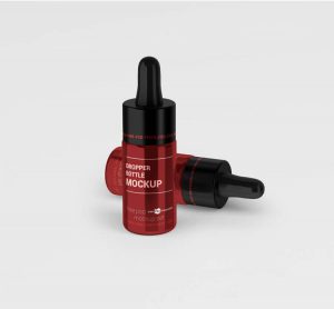 Free Glossy Dropper Bottle PSD Mockup Set