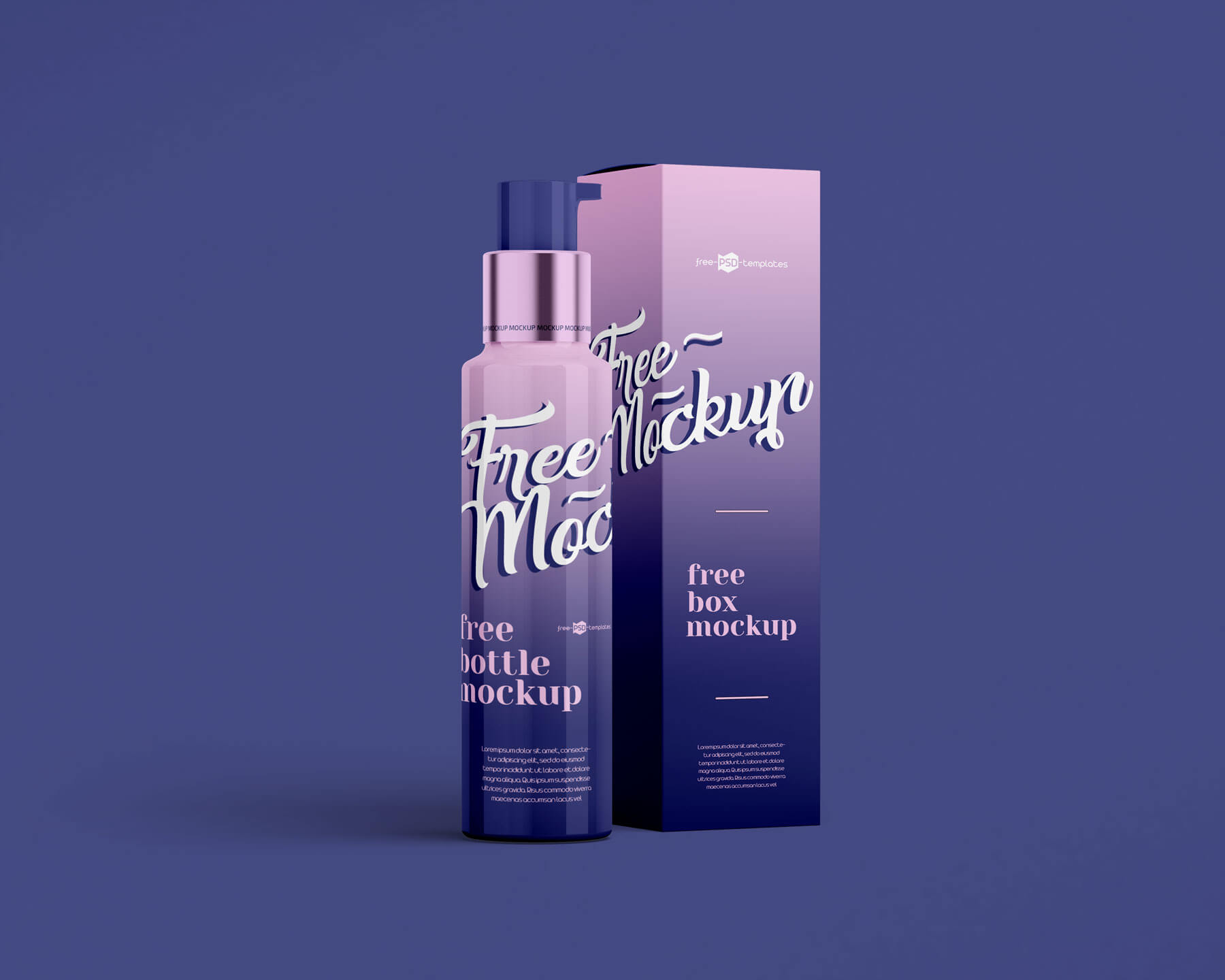 Free Vertical Cosmetic Bottle and Box Mockups for Product Brandings 02