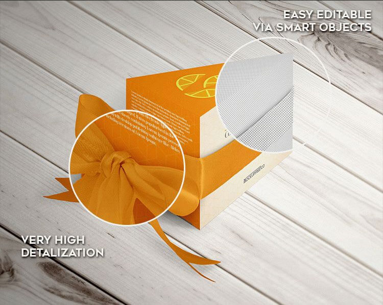 Mockup Showing Triangle Cake Packaging Gift Box with Silk Ribbon 2