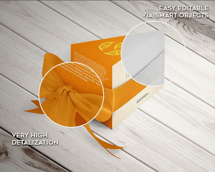 Mockup Showing Triangle Cake Packaging Gift Box with Silk Ribbon 2