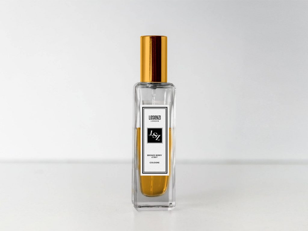 front view of a slim cologne perfume scent bottle mockup 1