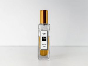 front view of a slim cologne perfume scent bottle mockup 1