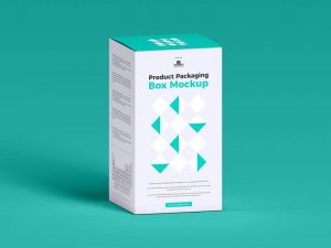 3 4 view of a product packaging box mockup with a plain background 1