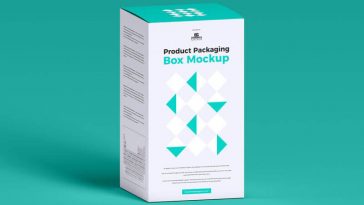 3 4 view of a product packaging box mockup with a plain background 1