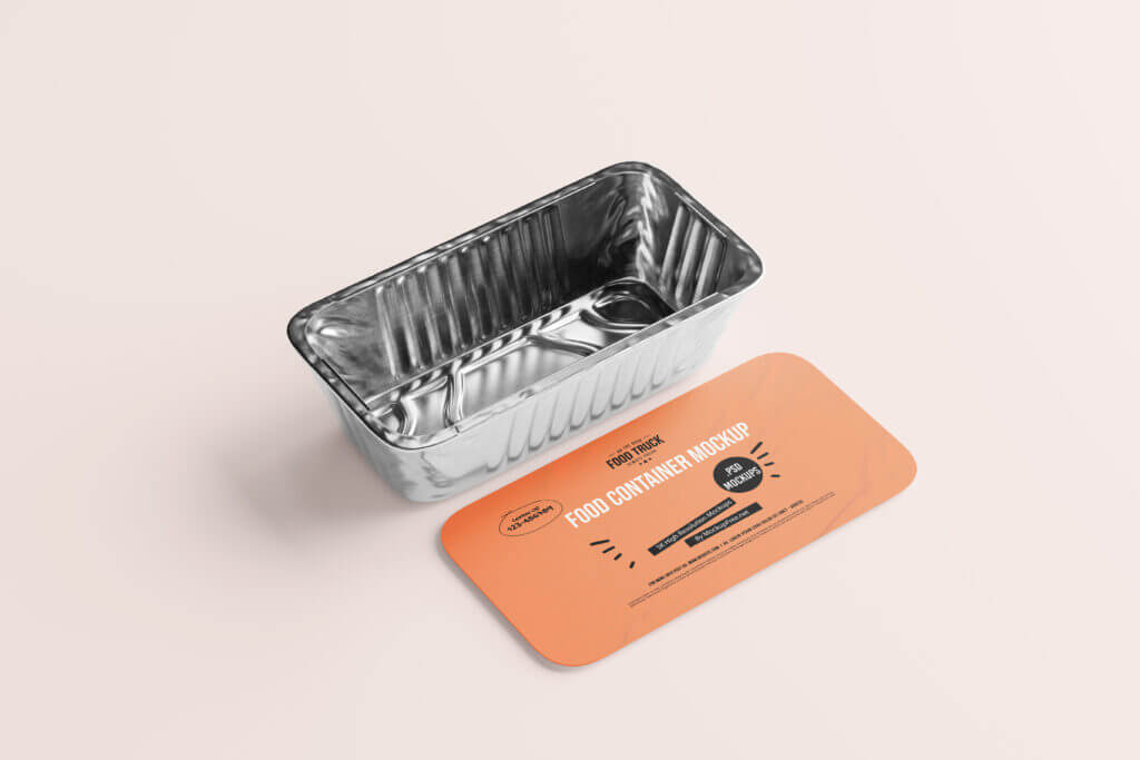 Aluminum Foil Food Packing Disposable Container Mockup