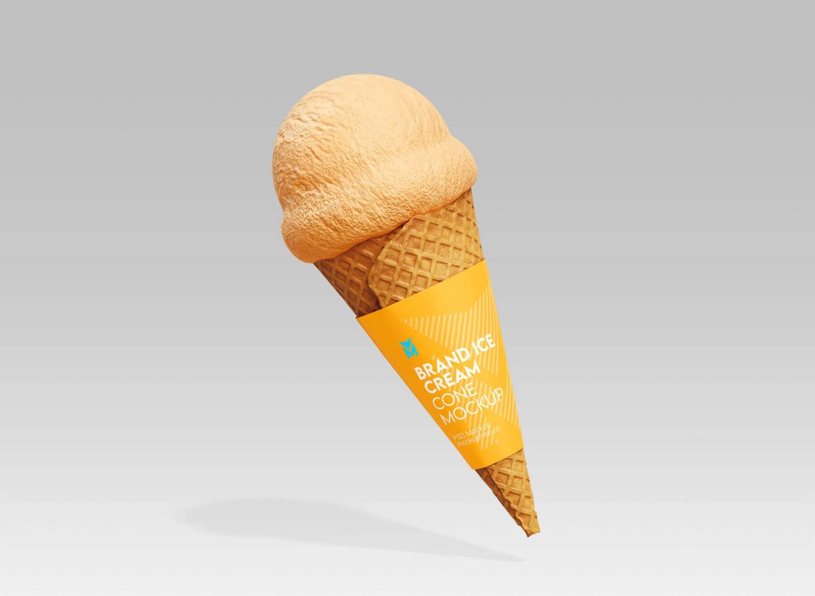 Free Ice Cream Cone Branding Mockup set Package Mockups