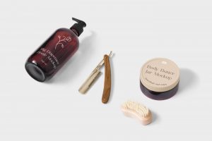 Dispenser Bottle with Jar Mockup D