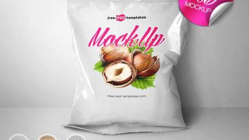 Flow Pack Bag Leaning Against the Wall in Front View Mockup